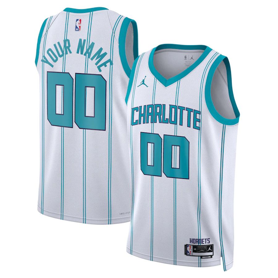 Men Charlotte Hornets Jordan Brand White Association Edition 2022-23 Swingman Custom NBA Jersey
